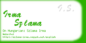 irma szlama business card